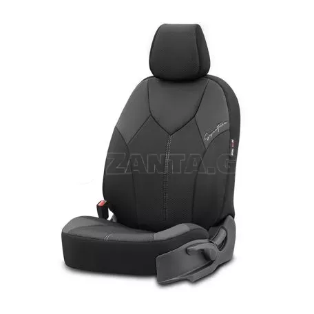 Καλύμματα Αυτοκινήτου Otom Signature Design Universal Δερματίνη / Rachel Σετ Εμπρός / Πίσω 11 Τεμαχίων Μαύρο Με Άσπρη Ραφή SGT-2403 