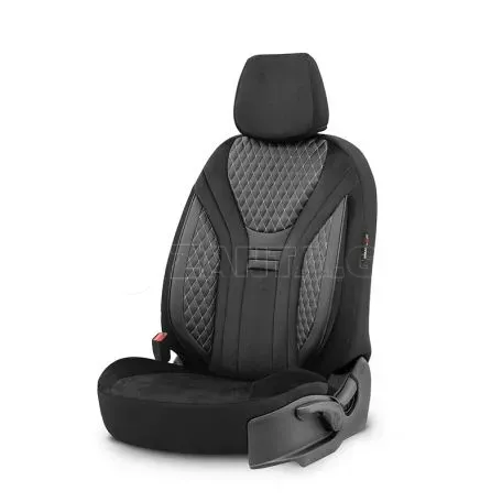 Καλύμματα Αυτοκινήτου Otom Infinity Design Universal Sued / Δερματίνη Καπιτονέ / Rachel Σετ Εμπρός / Πίσω 11 Τεμαχίων Μαύρο Με Άσπρη Ραφή INF-2003 