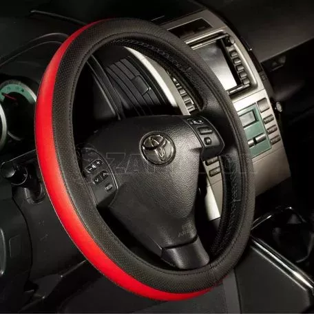 Κάλυμμα Τιμονιού Αυτοκινήτου Otom Easy-Fit Δερματίνη Μαύρο - Κόκκινο Medium 37-39cm F-56 