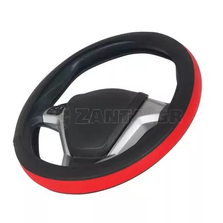 Κάλυμμα Τιμονιού Αυτοκινήτου Otom Easy-Fit Δερματίνη Μαύρο - Κόκκινο Medium 37-39cm F-56 