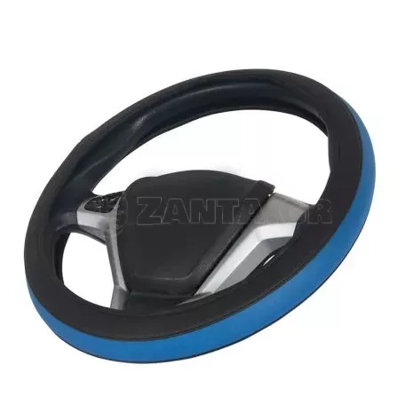 Κάλυμμα Τιμονιού Αυτοκινήτου Otom Easy-Fit Δερματίνη Μαύρο - Μπλε Medium 37-39cm F-58 