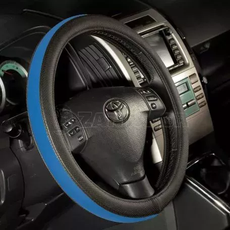 Κάλυμμα Τιμονιού Αυτοκινήτου Otom Easy-Fit Δερματίνη Μαύρο - Μπλε Medium 37-39cm F-58 