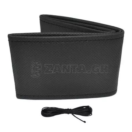Κάλυμμα Τιμονιού Αυτοκινήτου Otom Stitching Δερματίνη Ραφτό Εξώγαζο Μαύρο Medium 37-39cm DK-201 