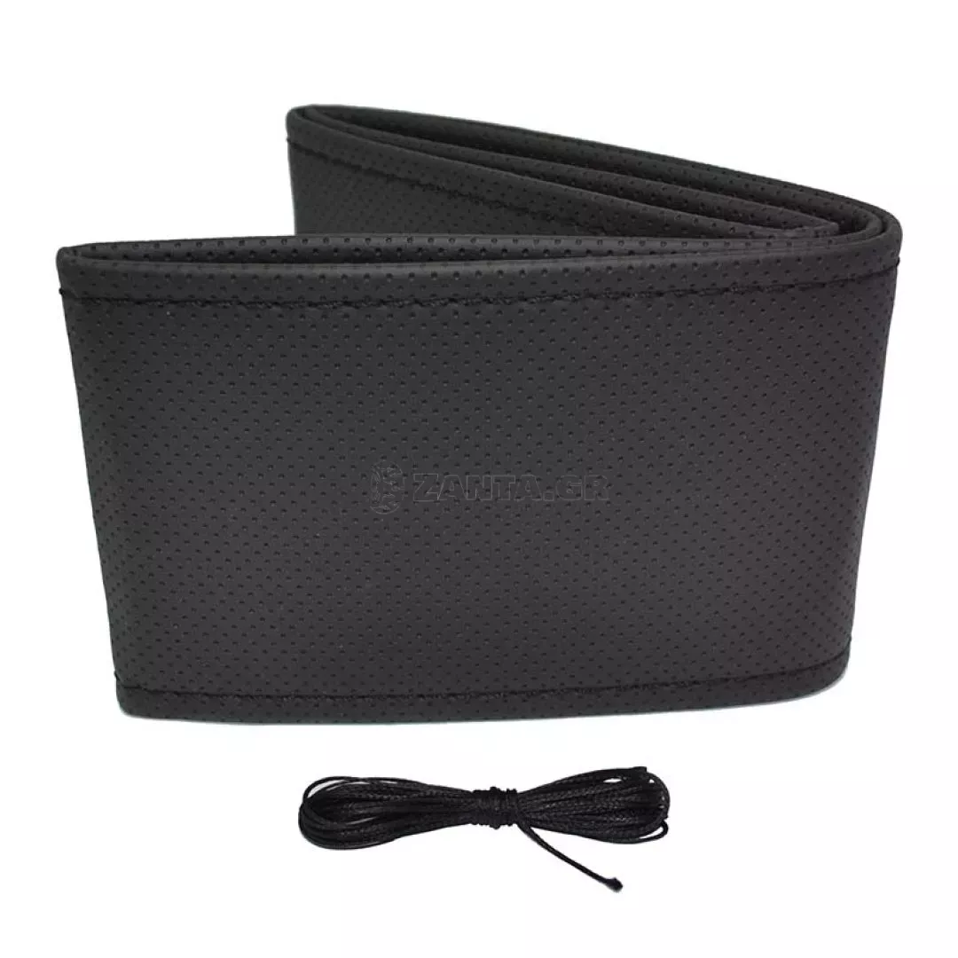 Κάλυμμα Τιμονιού Αυτοκινήτου Otom Stitching Δερματίνη Ραφτό Εξώγαζο Μαύρο Medium 37-39cm DK-201