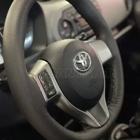 Κάλυμμα Τιμονιού Αυτοκινήτου Otom Stitching Δερματίνη Ραφτό Εξώγαζο Μαύρο Medium 37-39cm DK-201 