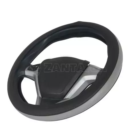 Κάλυμμα Τιμονιού Αυτοκινήτου Otom Easy-Fit Δερματίνη Μαύρο - Γκρι Medium 37-39cm F-61 