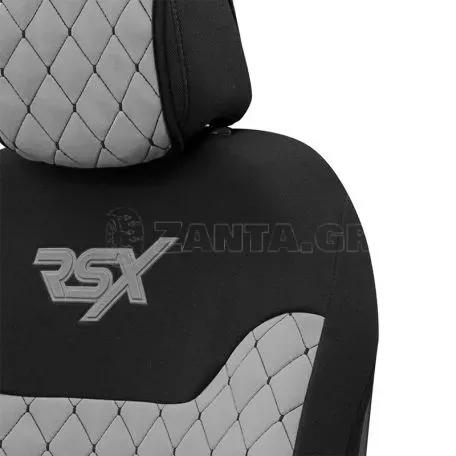 Ημικαλύμματα Μπροστινών Καθισμάτων Otom RSX Sport Ύφασμα Κεντητό Καπιτονέ Γκρι Με Μαύρη Ραφή RSXL-103 2 Τεμάχια 