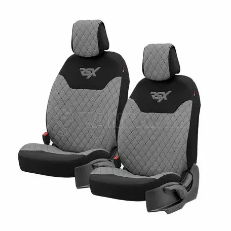 Ημικαλύμματα Μπροστινών Καθισμάτων Otom RSX Sport Ύφασμα Κεντητό Καπιτονέ Γκρι Με Μαύρη Ραφή RSXL-103 2 Τεμάχια 