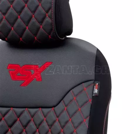 Ημικάλυμμα Αυτοκινήτου Otom RSX Diamond Δερματίνη Κεντητή Καπιτονέ Μαύρο Με Κόκκινη Ραφή RSXD-101 1 Τεμάχιο 