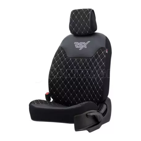 Ημικάλυμμα Αυτοκινήτου Otom RSX Diamond Sued / Δερματίνη Κεντητή Καπιτονέ Μαύρο Με Άσπρη Ραφή RSXT-102 1 Τεμάχιο 