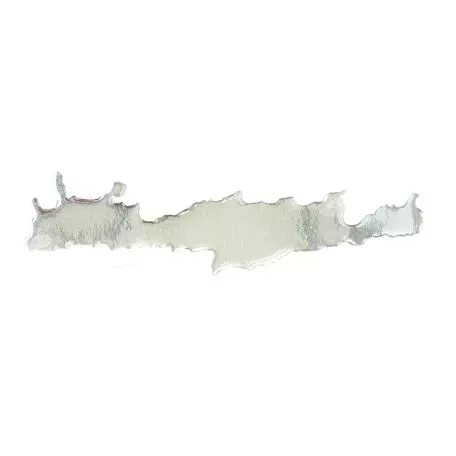 Αυτοκόλλητο Αυτοκινήτου ''Κρήτη΄΄ 10cm x 2cm Ασημί Με Επικάλυψη Σμάλτου 1 Τεμάχιο 