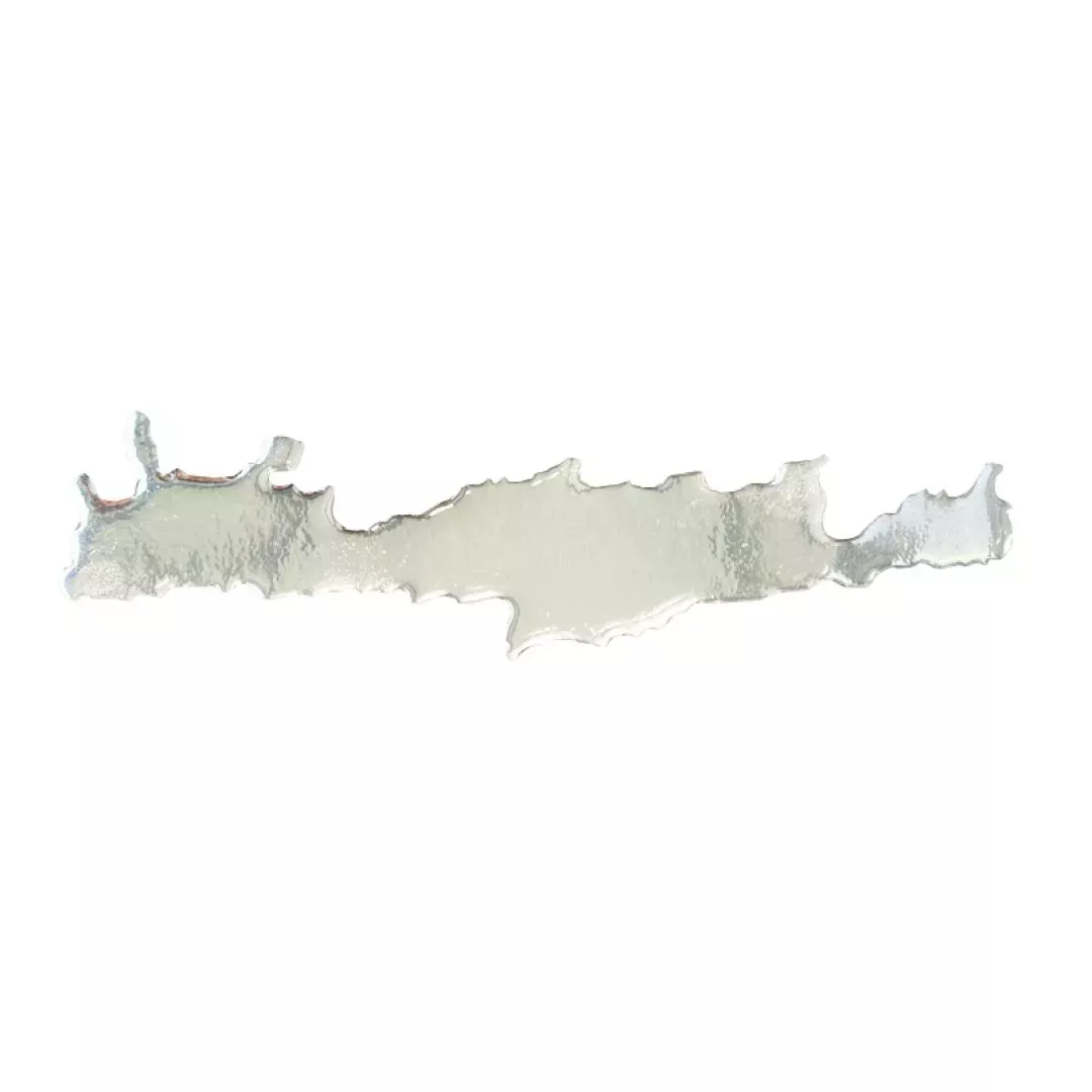 Αυτοκόλλητο Αυτοκινήτου ''Κρήτη΄΄ 10cm x 2cm Ασημί Με Επικάλυψη Σμάλτου 1 Τεμάχιο