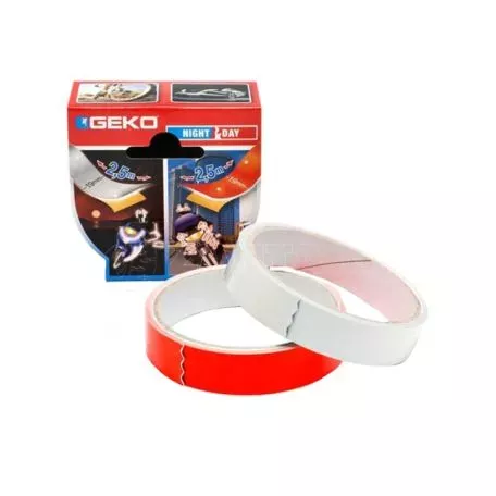 Αυτοκόλλητη Αντανακλαστική Ταινία Geko 19mm x 2.5m Ασημί/Πορτοκαλί 2 Τεμάχια 31500/1 