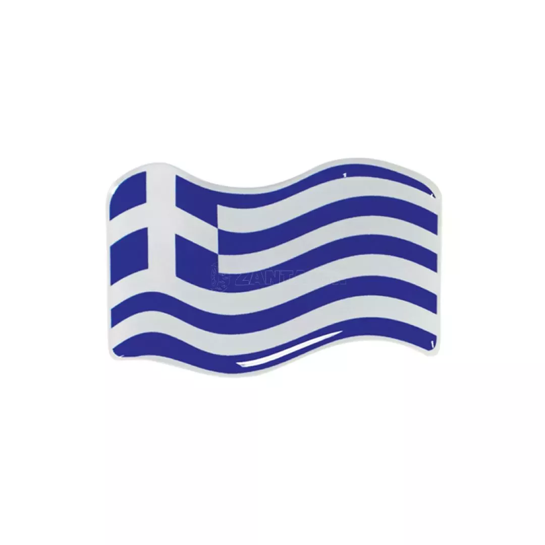 Αυτοκόλλητο Αυτοκινήτου Ελληνική Κυματιστή Σημαία 5cm x 2.5cm Με Επικάλυψη Σμάλτου 1 Τεμάχιο 20923