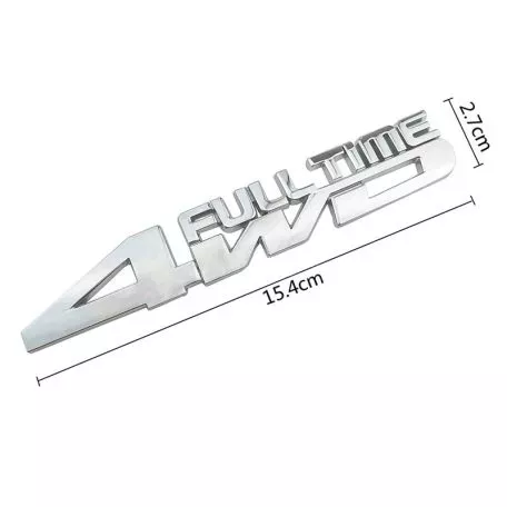 Αυτοκόλλητo Χρωμίου 3D ''4WD'' 15.4cm x 2.7cm 1 Τεμάχιο 