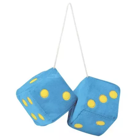 Ζάρια Κρεμαστά Διακοσμητικά ''Jumbo Size'' Μπλε 9x9cm 2 Τεμάχια 