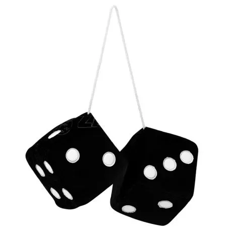 Ζάρια Κρεμαστά Διακοσμητικά ''Jumbo Size'' Μαύρα 9x9cm 2 Τεμάχια 