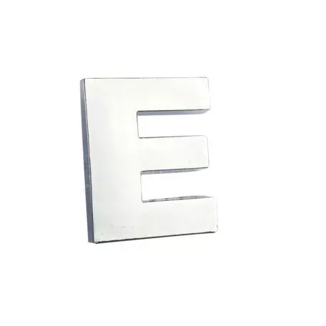 Αυτοκόλλητo Γράμμα Χρωμίου 3D ''E'' 2.7cm x 2.5cm 1 Τεμάχιο 