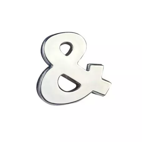 Αυτοκόλλητo Γράμμα Χρωμίου 3D ''&'' 2.7cm x 2.5cm 1 Τεμάχιο 
