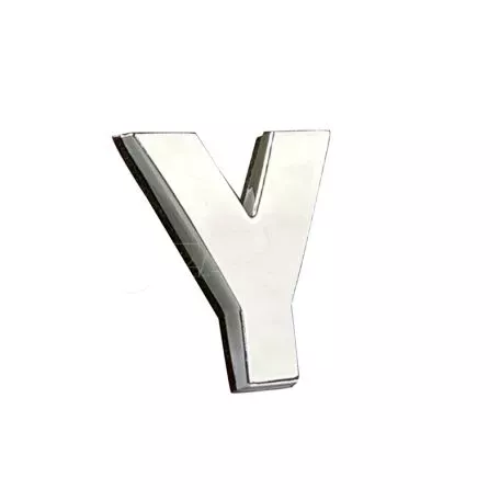 Αυτοκόλλητo Γράμμα Χρωμίου 3D ''Y'' 2.7cm x 2.5cm 1 Τεμάχιο 