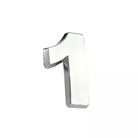 Αυτοκόλλητo Γράμμα Χρωμίου 3D ''1'' 2.7cm x 2.5cm 1 Τεμάχιο 