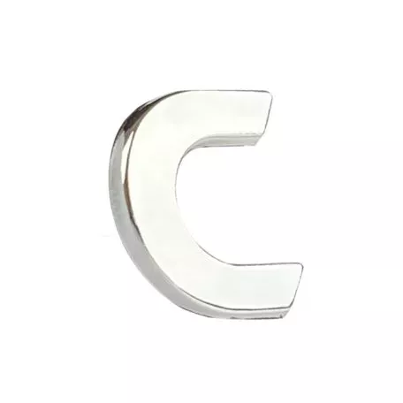 Αυτοκόλλητo Γράμμα Χρωμίου 3D ''C'' 2.7cm x 2.5cm 1 Τεμάχιο 