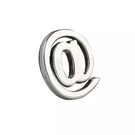 Αυτοκόλλητo Γράμμα Χρωμίου 3D ''@'' 2.7cm x 2.5cm 1 Τεμάχιο 