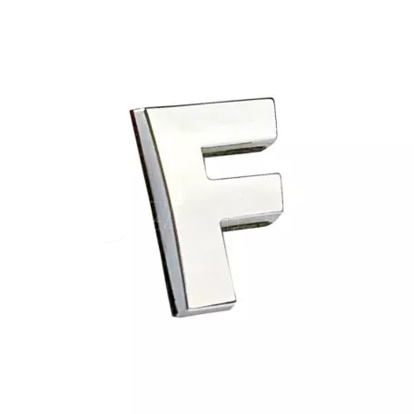 Αυτοκόλλητo Γράμμα Χρωμίου 3D ''F'' 2.7cm x 2.5cm 1 Τεμάχιο 