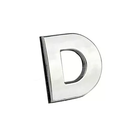 Αυτοκόλλητo Γράμμα Χρωμίου 3D ''D'' 2.7cm x 2.5cm 1 Τεμάχιο 