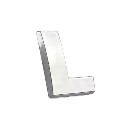 Αυτοκόλλητo Γράμμα Χρωμίου 3D ''L'' 2.7cm x 2.5cm 1 Τεμάχιο 