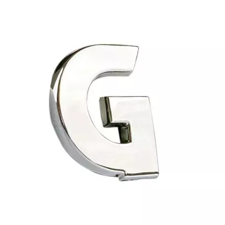 Αυτοκόλλητo Γράμμα Χρωμίου 3D ''G'' 2.7cm x 2.5cm 1 Τεμάχιο 