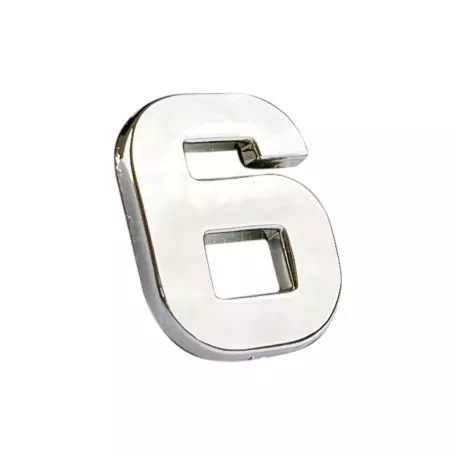 Αυτοκόλλητo Γράμμα Χρωμίου 3D ''6'' 2.7cm x 2.5cm 1 Τεμάχιο 