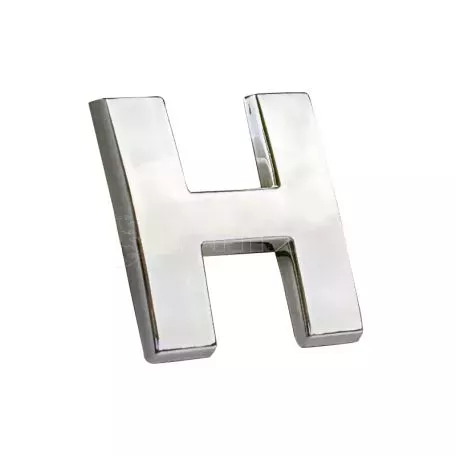 Αυτοκόλλητo Γράμμα Χρωμίου 3D ''H'' 2.7cm x 2.5cm 1 Τεμάχιο 