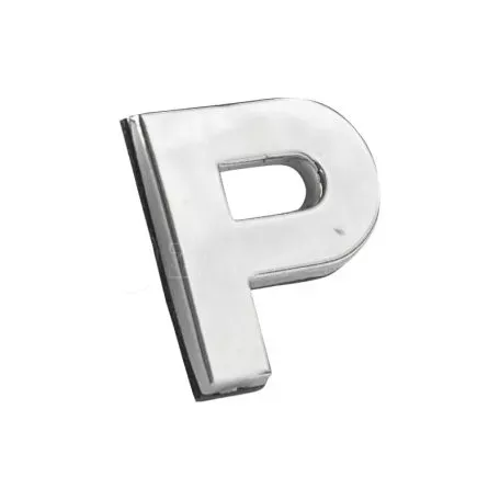 Αυτοκόλλητo Γράμμα Χρωμίου 3D ''P'' 2.7cm x 2.5cm 1 Τεμάχιο 