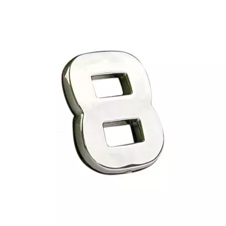 Αυτοκόλλητo Γράμμα Χρωμίου 3D ''8'' 2.7cm x 2.5cm 1 Τεμάχιο 