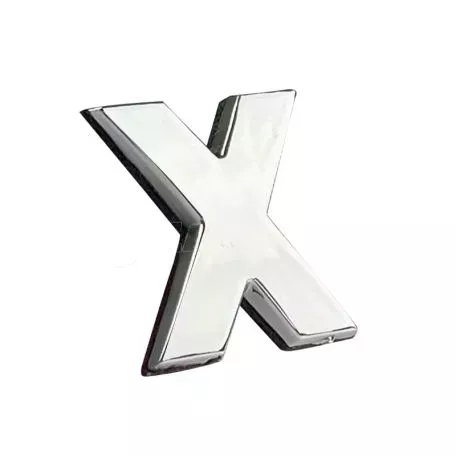 Αυτοκόλλητo Γράμμα Χρωμίου 3D ''X'' 2.7cm x 2.5cm 1 Τεμάχιο 
