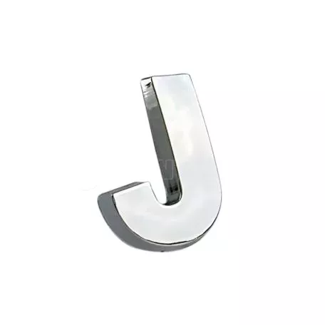 Αυτοκόλλητo Γράμμα Χρωμίου 3D ''J'' 2.7cm x 2.5cm 1 Τεμάχιο 
