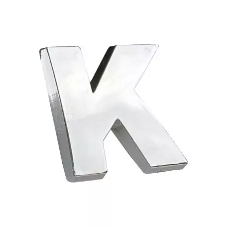 Αυτοκόλλητo Γράμμα Χρωμίου 3D ''K'' 2.7cm x 2.5cm 1 Τεμάχιο 