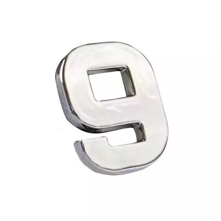 Αυτοκόλλητo Γράμμα Χρωμίου 3D ''9'' 2.7cm x 2.5cm 1 Τεμάχιο 