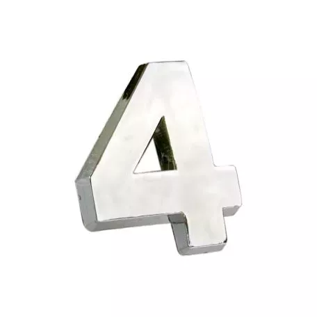 Αυτοκόλλητo Γράμμα Χρωμίου 3D ''4'' 2.7cm x 2.5cm 1 Τεμάχιο 