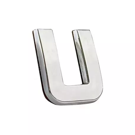 Αυτοκόλλητo Γράμμα Χρωμίου 3D ''U'' 2.7cm x 2.5cm 1 Τεμάχιο 
