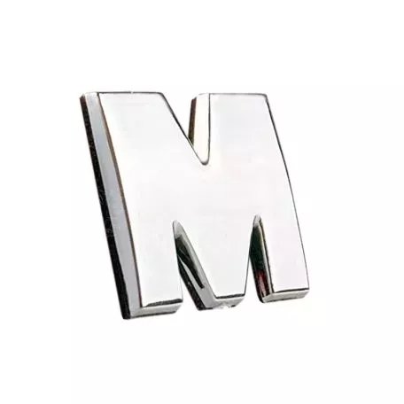 Αυτοκόλλητo Γράμμα Χρωμίου 3D ''M'' 2.7cm x 2.5cm 1 Τεμάχιο 