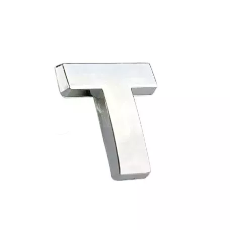 Αυτοκόλλητo Γράμμα Χρωμίου 3D ''T'' 2.7cm x 2.5cm 1 Τεμάχιο 