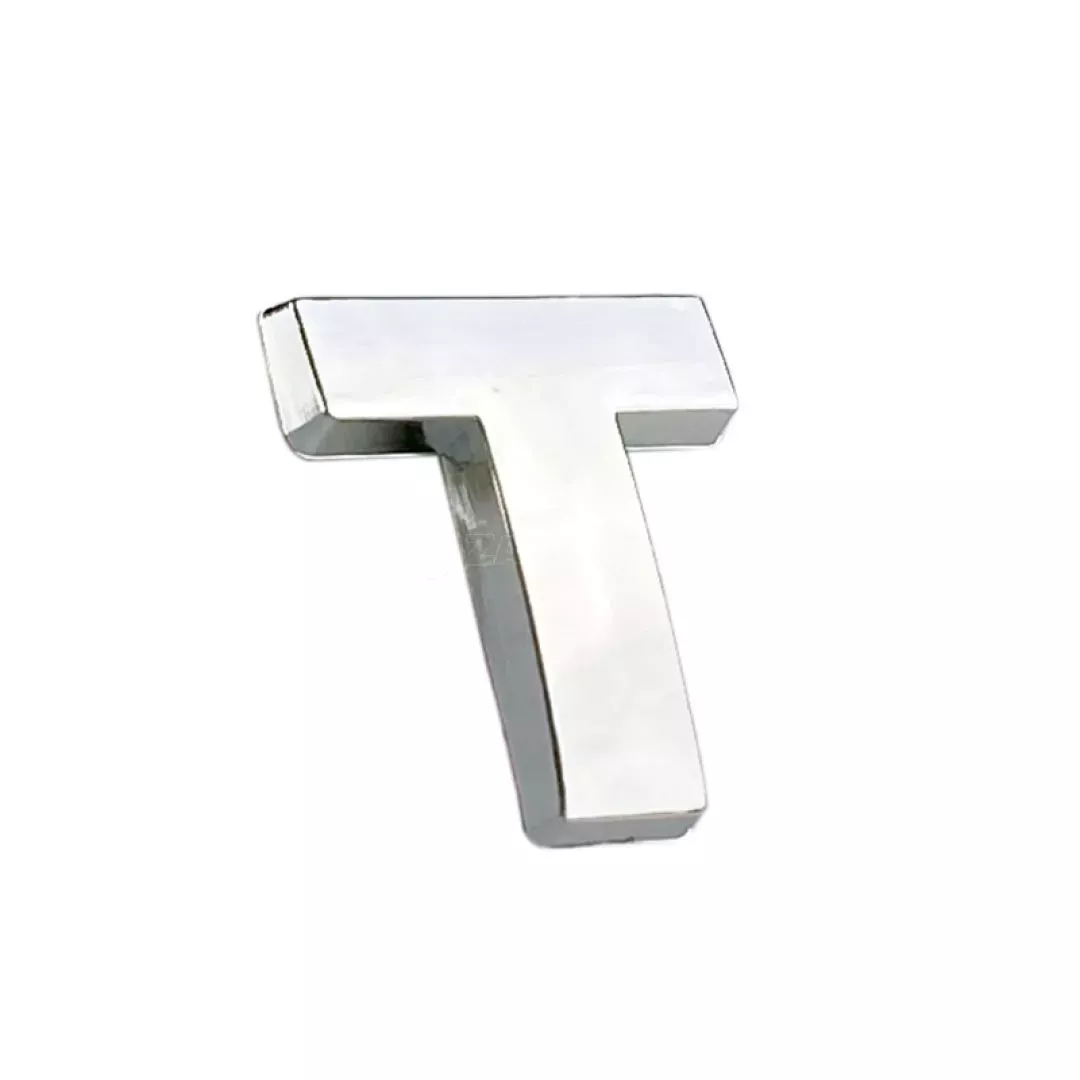 Αυτοκόλλητo Γράμμα Χρωμίου 3D ''T'' 2.7cm x 2.5cm 1 Τεμάχιο