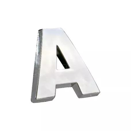Αυτοκόλλητo Γράμμα Χρωμίου 3D ''A'' 2.7cm x 2.5cm 1 Τεμάχιο 