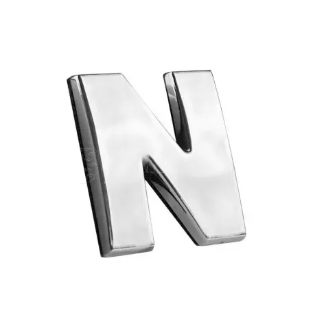 Αυτοκόλλητo Γράμμα Χρωμίου 3D ''N'' 2.7cm x 2.5cm 1 Τεμάχιο 