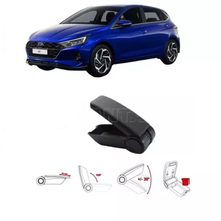 Κονσόλα Χειροφρένου Τεμπέλης Armster OE1 Για Hyundai I20 2020+ Χωρίς Εργοστασιακό Τεμπέλη Μαύρο Χρώμα 