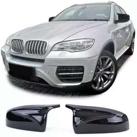 Καπάκια Καθρεφτών Για Bmw X5 E70 06-13 / X6 E71 08-13 M4 Look Γυαλιστερό Μαύρο 2 Τεμάχια 
