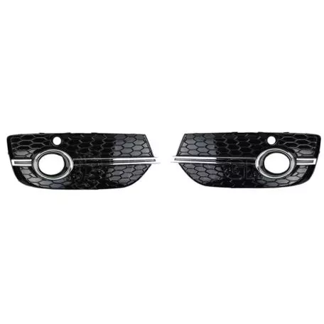 Δίχτυ Προφυλακτήρα Εμπρός Πλαινό Για Audi Q3 8U 11-15 RSQ3 Look Γυαλιστερό Μαύρο / Χρώμιο Με Pdc Αριστερό & Δεξί 2 Τεμάχια 