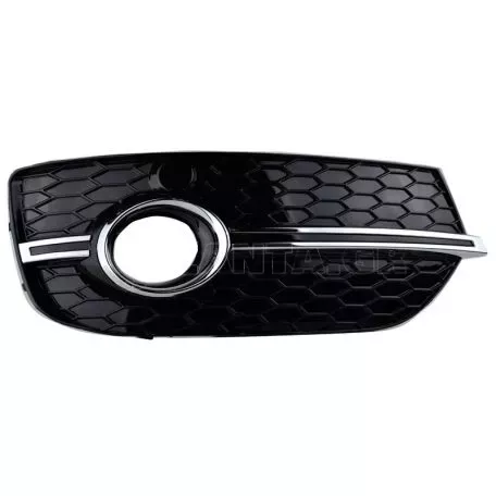 Δίχτυ Προφυλακτήρα Εμπρός Πλαινό Για Για Audi Q3 8U 11-15 RSQ3 Look Γυαλιστερό Μαύρο / Χρώμιο Αριστερό & Δεξί 2 Τεμάχια 